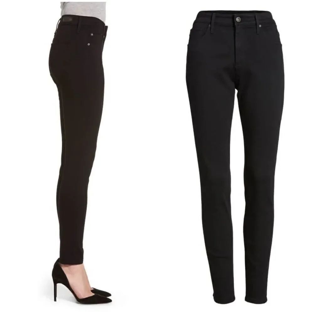 AG The Farrah High Rise Black Skinny Jean Sz 24